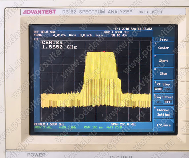 Тестирование частоты GPS , Глонасс 1570-1610 МГц - 40dbm / 10W